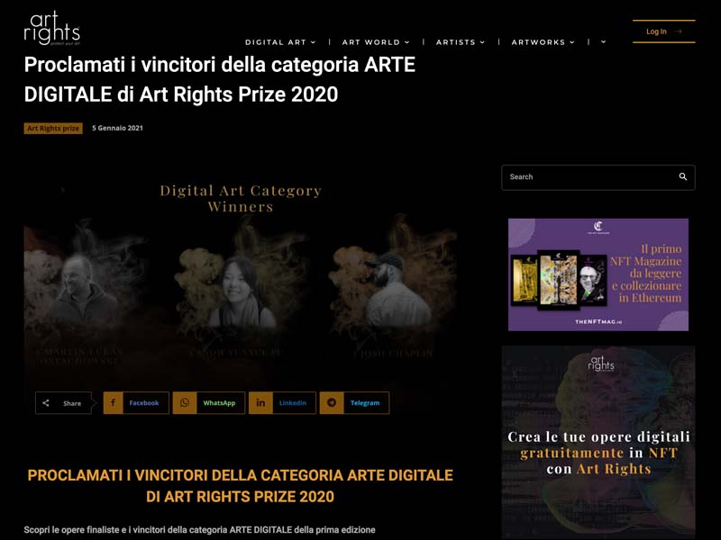 Art Rights Prize announces winners of the Digital Art category