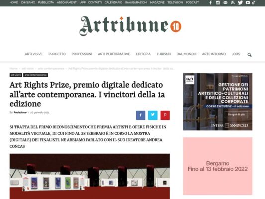 Artribune - Art Rights Prize Winner Announcement