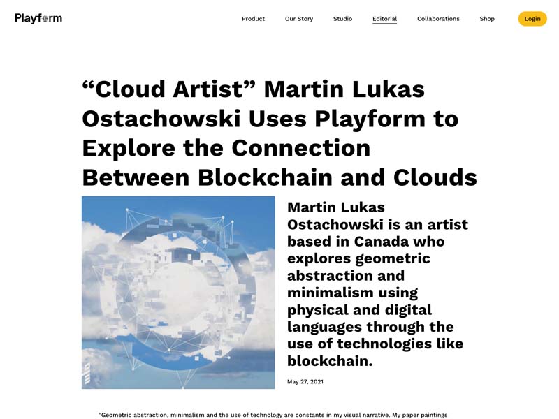 Cloud Artist Martin Lukas Ostachowski Uses Playform
