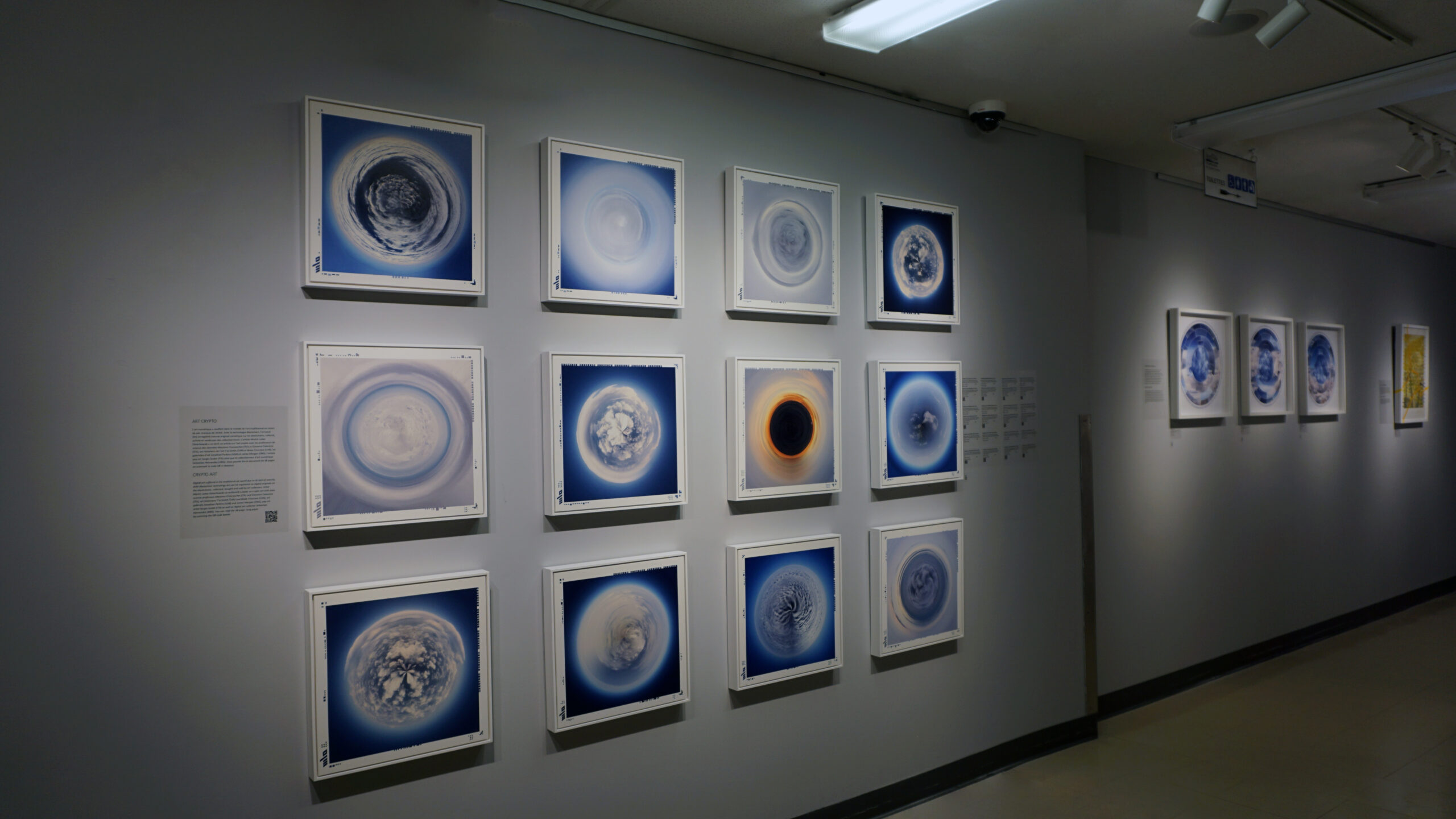 Installation Tokenized Cloud Spheres during my solo exhibition entitled: Tropopause Contemplation in Sherbrooke, QC