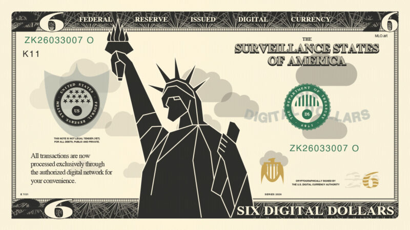Digital USD Value 6 - Do Not Accumulate Series - United States of America Art CBDC