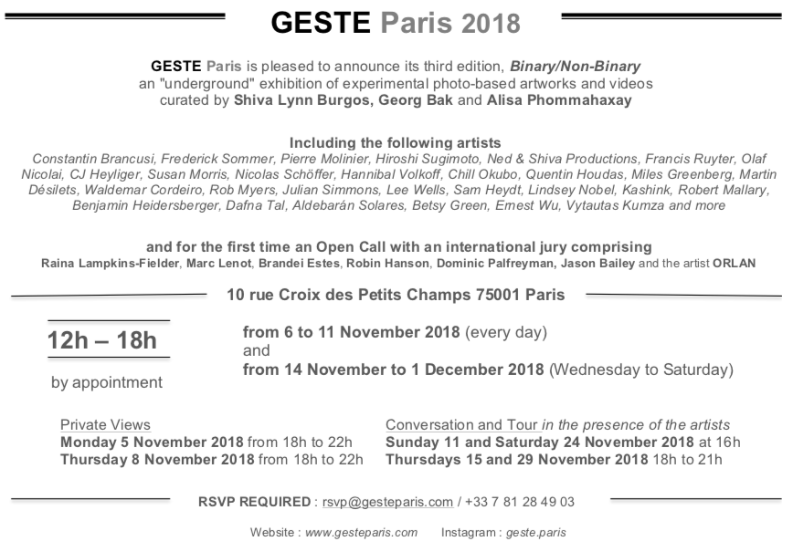 Geste Paris Groub Exhibition Binary / Non-Binary