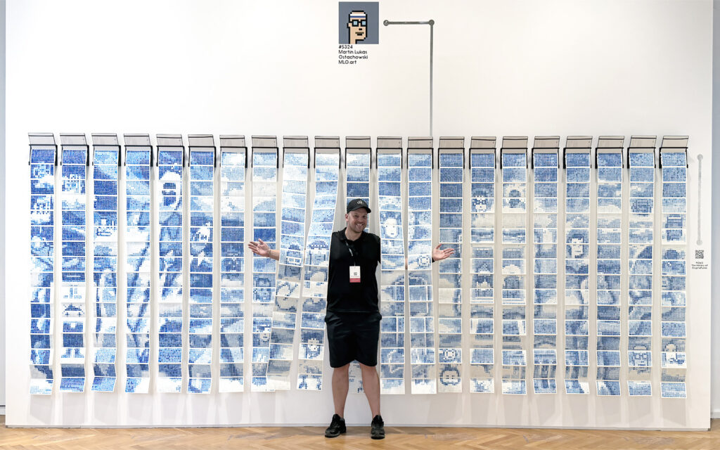 Installation view POW3 A Brief History of Crypto Punks in 45,360 marks at Museum Francisco Carolinum in 2024