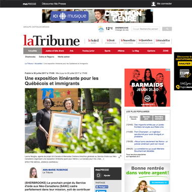 La Tribune: Traveling Group Exhibition Le Canada pour moi c'est