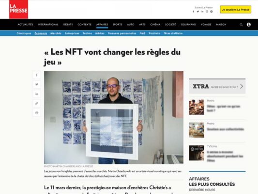 LaPresse Les NFts vont changer les regles du jeu