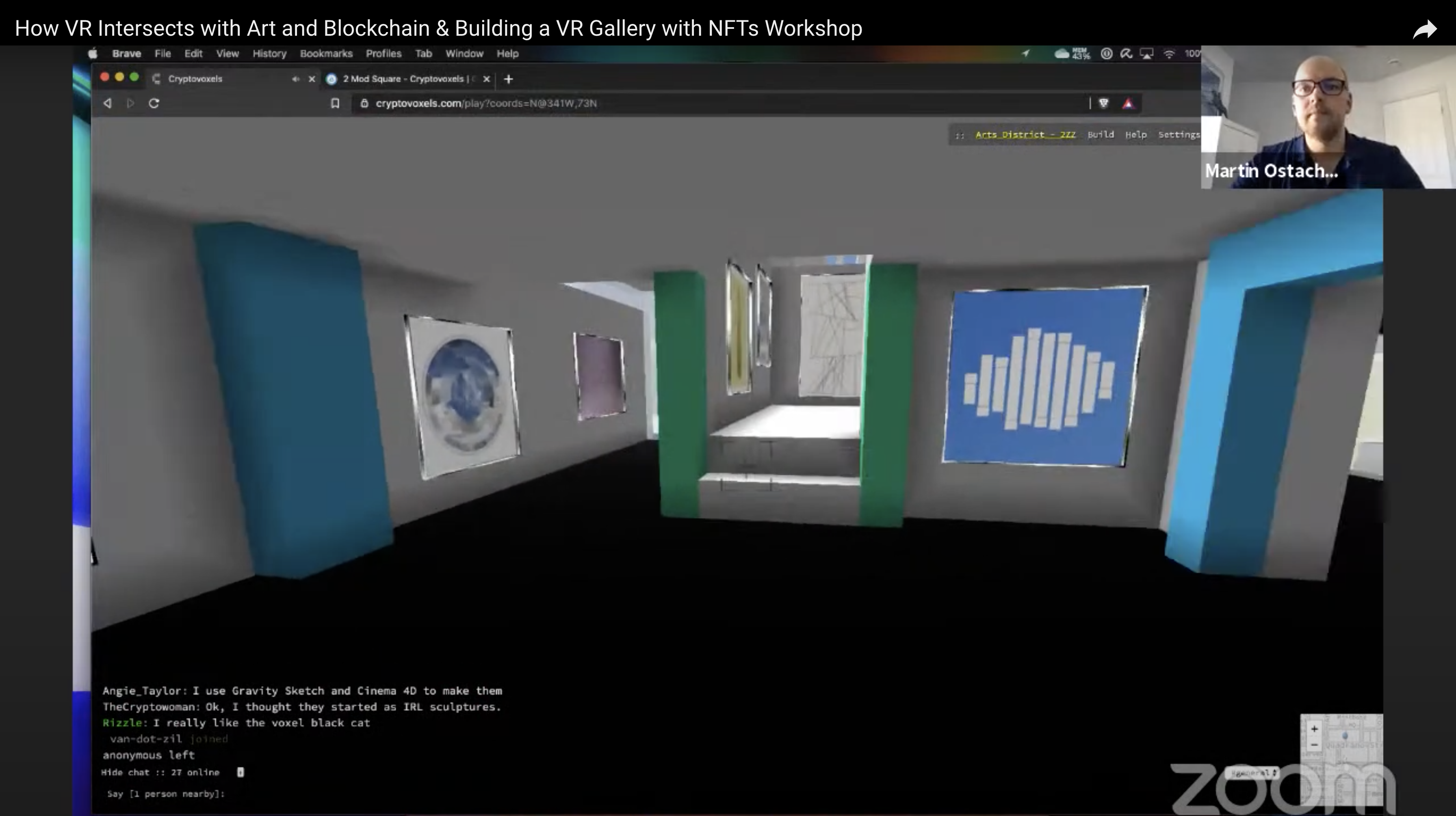How VR Intersects with Art and Blockchain & Building a VR Gallery with NFTs Workshop