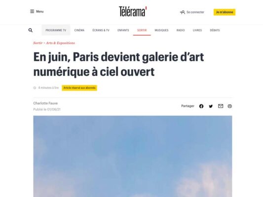 Telerama article CADAF Paris AR Exhibition