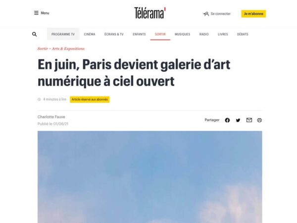 Telerama article CADAF Paris AR Exhibition