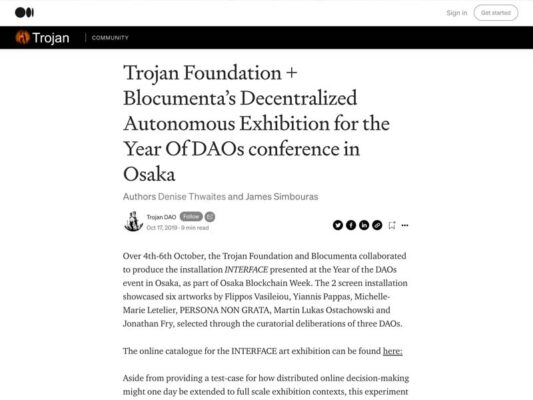 Trojan DAO Blocumenta Group Exhibition Osaka